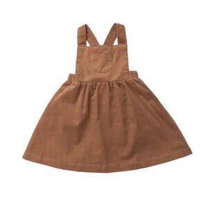 Angel Dear Girls Cotton Corduroy Overall Dress in Rust - 4T